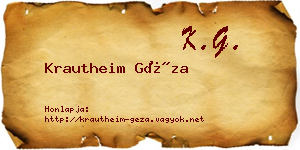 Krautheim Géza névjegykártya