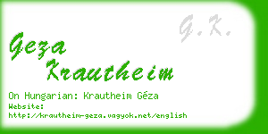 geza krautheim business card