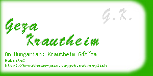 geza krautheim business card